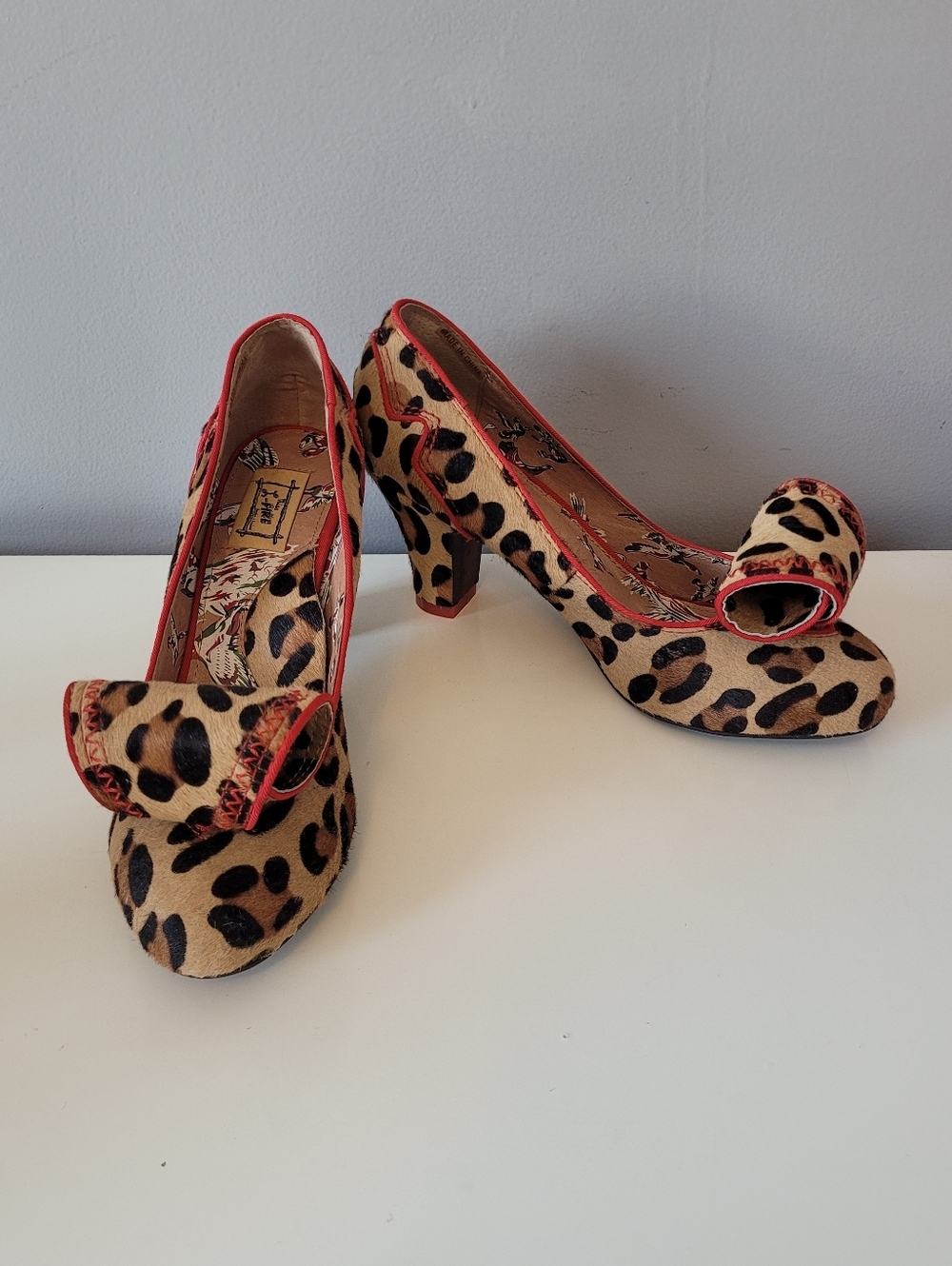 Miss L Fire Leopard Print Heels, VGUC, Size 40
